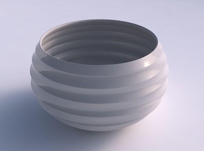 bowl spheric twisted curved horizontal sections house dish decor architectural decoration 3d print model - Mito3D
