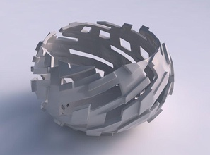bowl spheric twisted cuts bulges house decor 3d print model - Mito3D