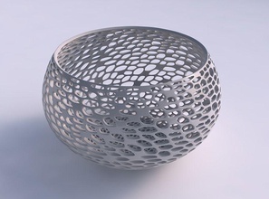 bowl spheric twisted dense organic lattice house decor 3d print model - Mito3D