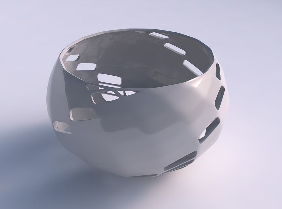 kase küresel 2 çapraz ızgara örgü bükülmüş ev diyagonal kılavuz kafes dekor 3D print model - Mito3D