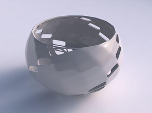 bowl spheric twisted diagonal grid lattice 2 house decor 3d print model - Mito3D