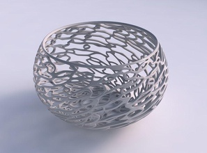 tigela esférica torcida preso em forma de árvore a casa lattice decoração 3d print model - Mito3D