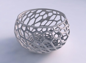 scodella sferica twisted sfaccettato biologica del reticolo casa ciotola organico arredamento 3d print model - Mito3D