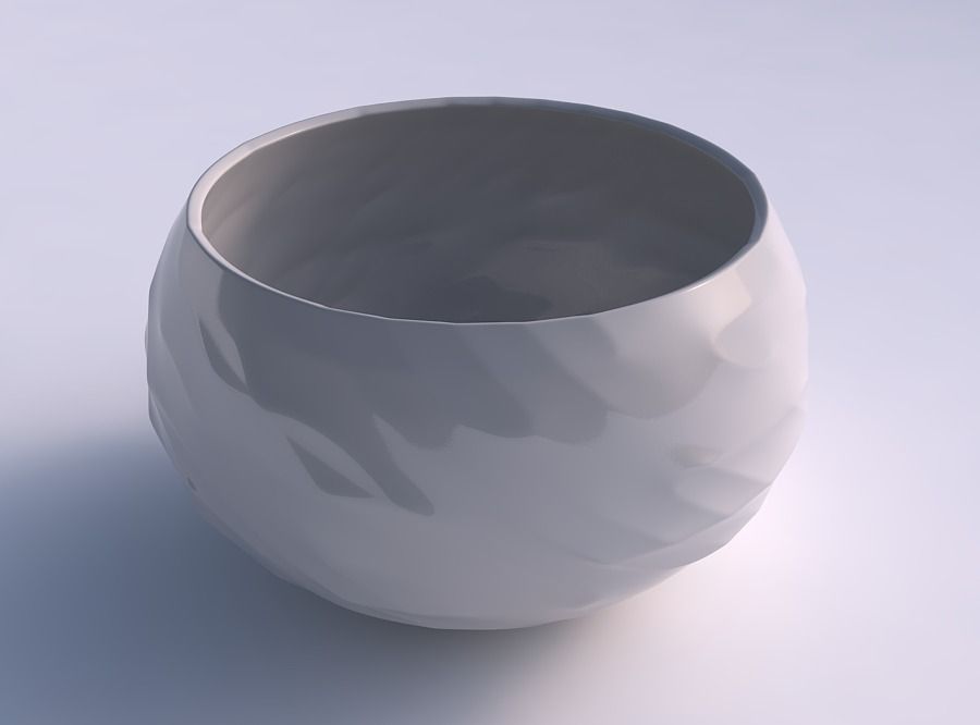 bowl spheric twisted fibers house decor 3D print model - Mito3D