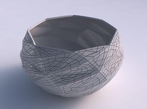 bowl spheric twisted fine mosaic plates house decor 3d print model - Mito3D