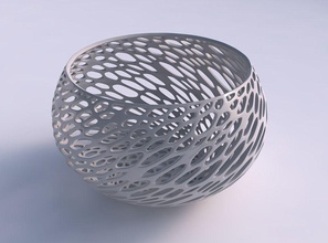 tigela esférica fino torcido orgânica em forma de árvore a casa torcida bem lattice decoração 3d print model - Mito3D
