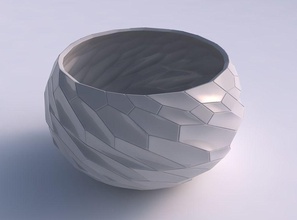 bowl spheric twisted fine organic cells house dish decor architectural decoration 3d print model - Mito3D