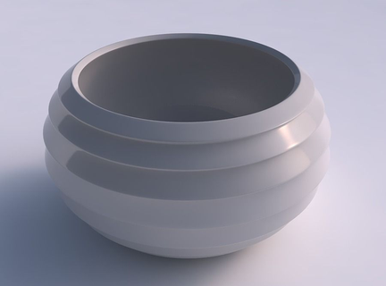 bowl spheric twisted horizontal inverted layers house decor 3d print model - Mito3D