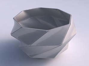 bowl spheric twisted huge plates house decor 3d print model - Mito3D