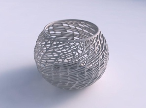 bowl spheric twisted lattice tiles dish decor architectural decoration house 3d print model - Mito3D