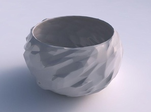 bowl spheric twisted low-polygon bulges house low polygon dish decor architectural decoration 3d print model - Mito3D
