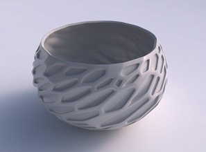 bowl spheric twisted organic dents house dish decor architectural decoration 3d print model - Mito3D