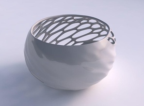 scodella sferica twisted biologica del reticolo mezza tinta casa ciotola organico metà solido arredamento 3d print model - Mito3D