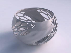 bowl spheric twisted organic lattice solid centers house decor 3d print model - Mito3D