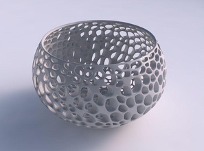 bowl spheric twisted organic lattice thickness 2 house decor 3d print model - Mito3D