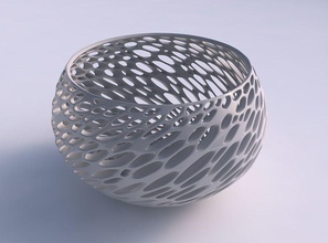 bowl spheric twisted organic lattice thickness house decor 3d print model - Mito3D