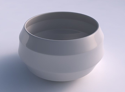 bowl spheric twisted pronounced horizontal sections dish decor architectural decoration house 3d print model - Mito3D