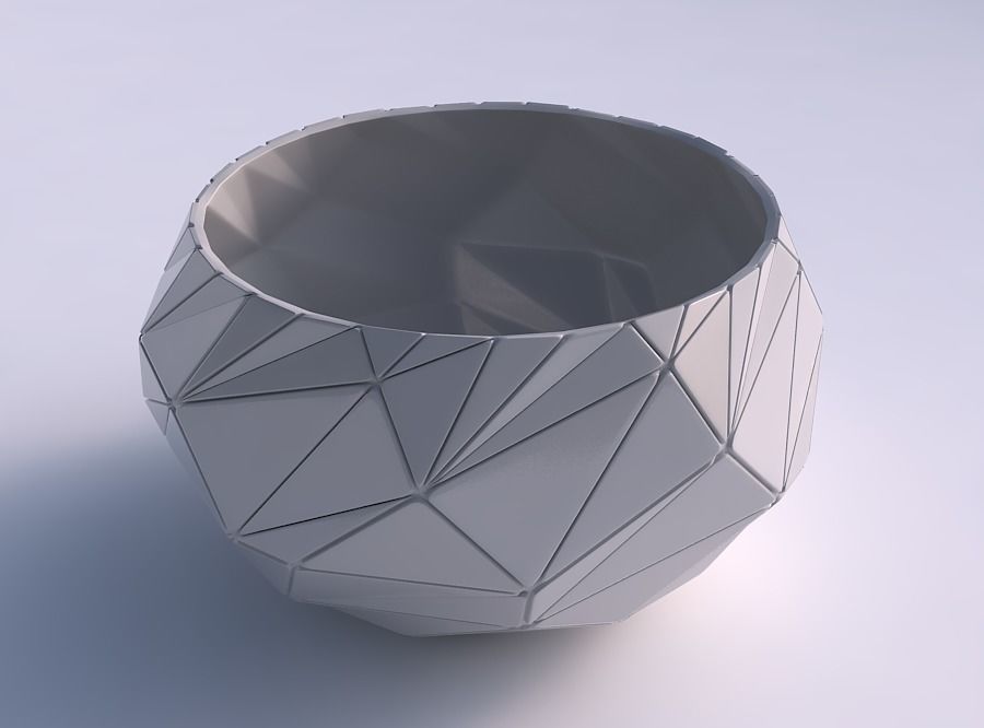 ciotola sferico contorto casuale triangolo piatti 2 casa arredamento 3D print model - Mito3D