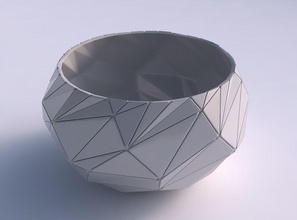 bowl spheric twisted random triangle plates 2 house decor 3d print model - Mito3D