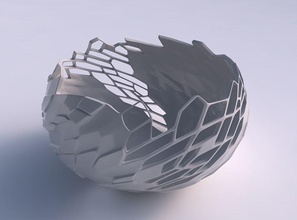 tigela esférica torcida répteis pele buracos a casa réptil decoração 3d print model - Mito3D