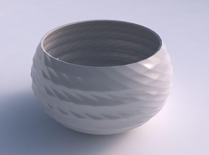 bowl spheric twisted sections lines house dish decor architectural decoration 3d print model - Mito3D