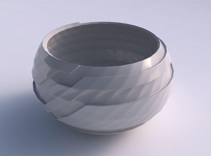 tigela esférica torcida afiada fitas sharp prato decoração de arquitetura a casa 3d print model - Mito3D