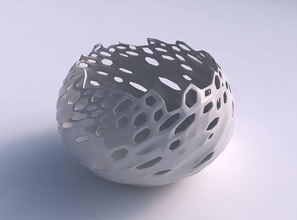 scodella sferica twisted liscia pelle di cristallo fori casa ciotola a che liscio i arredamento 3d print model - Mito3D