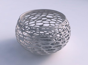 bowl spheric twisted squeezed organic lattice house decor 3d print model - Mito3D