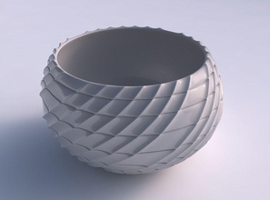 bowl spheric twisted strange tiles house dish decor architectural decoration 3d print model - Mito3D
