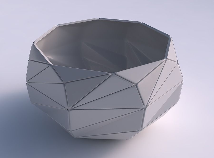 bowl spheric twisted triangle plates house decor 3D print model - Mito3D