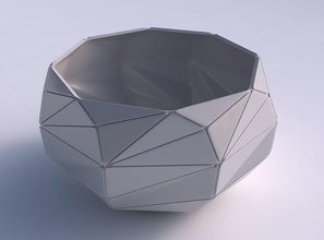 bowl spheric twisted triangle plates house decor 3d print model - Mito3D