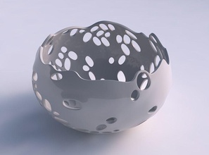 kase küresel bükülmüş kabarcıklar delik ev bubbles delikleri dekor 3d print model - Mito3D