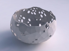 kase küresel bükülmüş kristal deri delik ev cilt delikleri dekor 3d print model - Mito3D