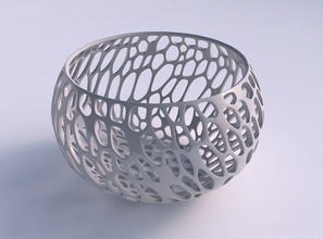 kase küresel bükülmüş çapraz organik kafes ev diyagonal dekor 3d print model - Mito3D