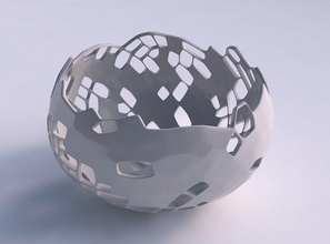 tigela esférico torcido orgânico pele buracos casa decoração 3d print model - Mito3D
