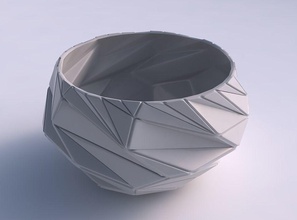Schale sphärisch verdreht twisted random Dreieck-Platten Haus Schüssel Dreieck Platten Dekor 3d print model - Mito3D