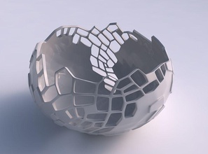 scodella sferica twisted pelle di rettile fori casa ciotola i arredamento 3d print model - Mito3D