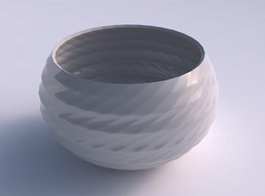 bowl spheric twisted uniform polygons house dish decor architectural decoration 3d print model - Mito3D