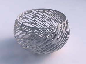 tigela esférica torcida vertical orgânica em forma de árvore a casa lattice decoração 3d print model - Mito3D