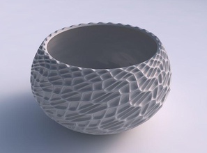bowl spheric twisted wavy grid piramides house decor 3d print model - Mito3D