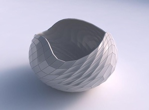 tigela esférica torcida ondulado grade de placas a casa grelha decoração 3d print model - Mito3D