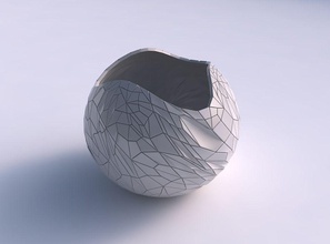 bowl spheric wavy chaos plates house decor 3d print model - Mito3D