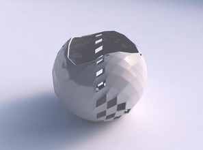 bowl spheric wavy checker grid lattice 3 house decor 3d print model - Mito3D