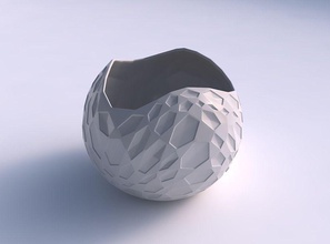 bowl spheric wavy crystal dents house dish decor architectural decoration 3d print model - Mito3D