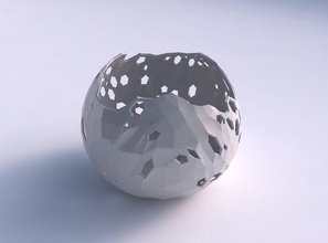 kase küresel dalgalı kristal cilt delikleri ev dekor 3d print model - Mito3D