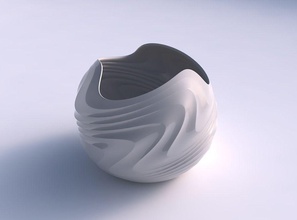 bowl spheric wavy curved horizontal sections house dish decor architectural decoration 3d print model - Mito3D