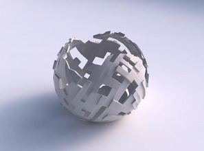 ciotola sferico ondulato tagli rigonfiamenti piatto arredamento architettonico decorazione casa 3d print model - Mito3D