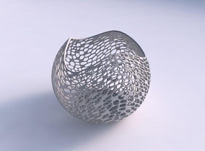 ciotola sferico ondulato denso organico reticolo 2 casa arredamento 3d print model - Mito3D