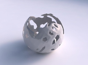 scodella sferica ondulate sfaccettato tagli casa ciotola i piatto arredamento architettonici la decorazione 3d print model - Mito3D
