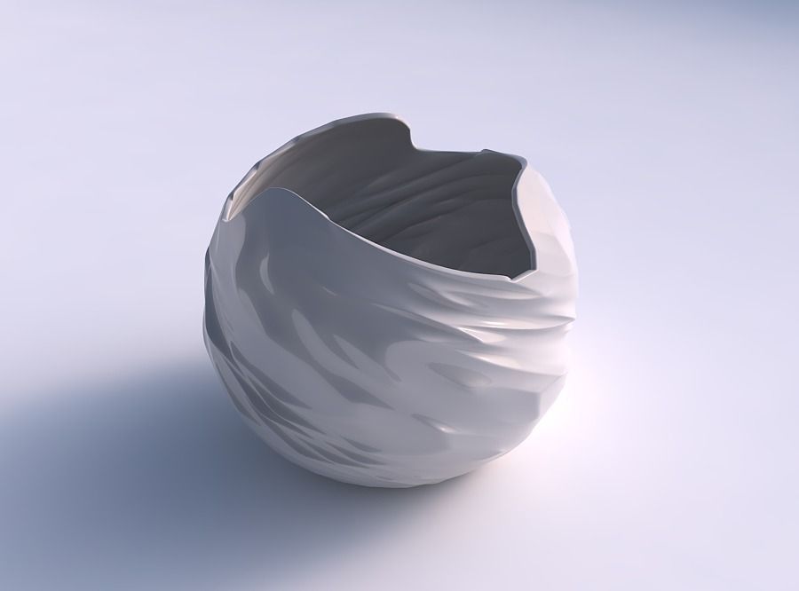 kase küresel dalgalı lifler ev lifleri dekor 3D print model - Mito3D